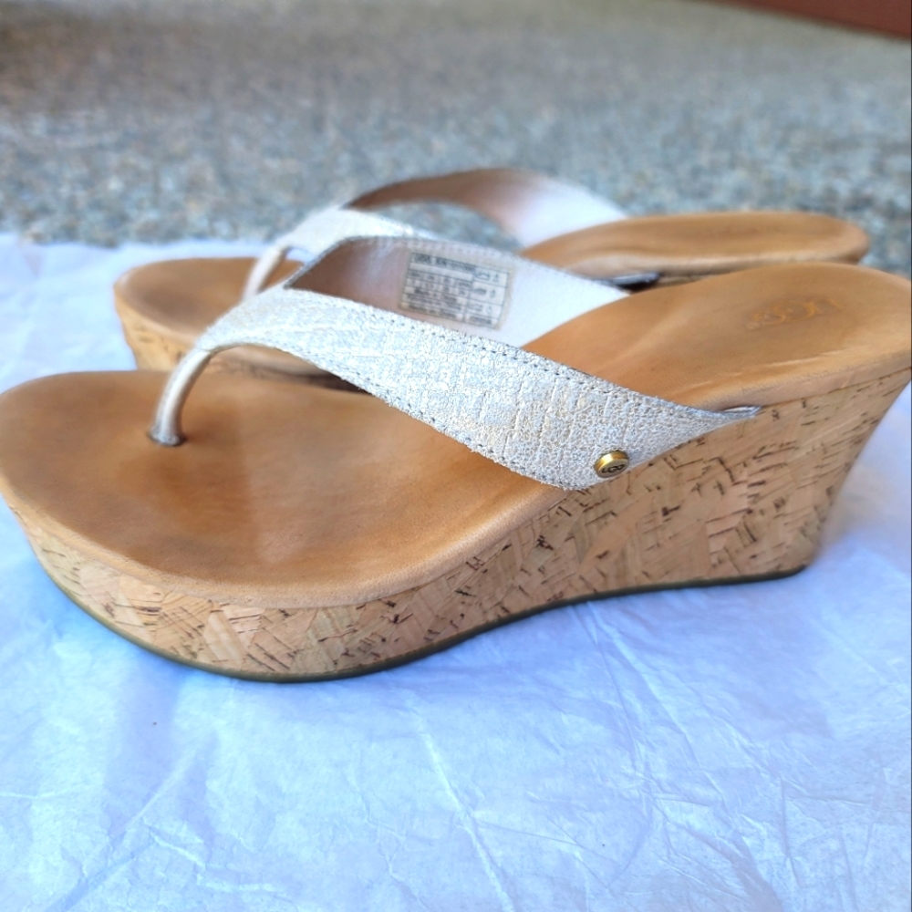 UGG leather platform sandals